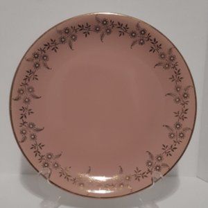 Pink Ironstone Plate British Anchor 1950's, Vintage Rose Gold Dish